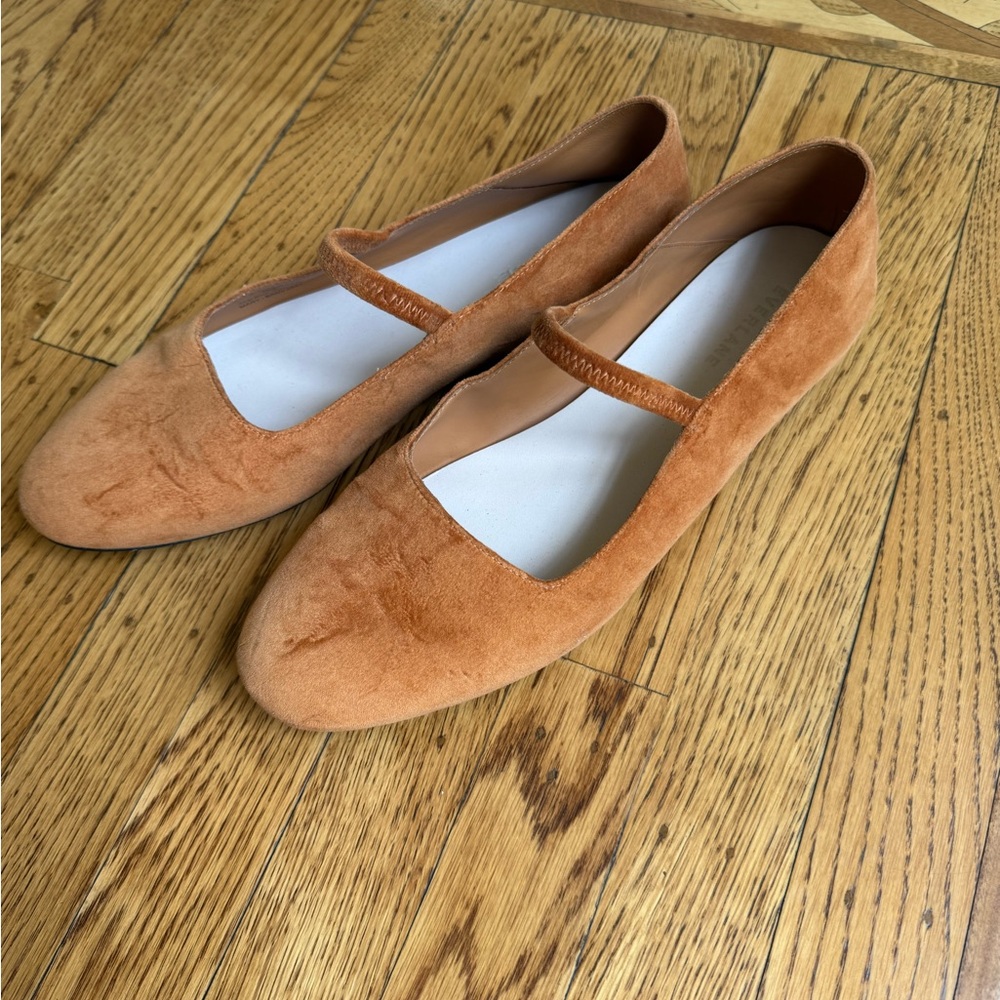 Everlane The Mary Jane in Toasted Almond Velvet Womens Flats Shoes Size 10.5 - Picture 4 of 7